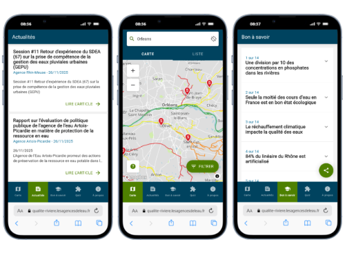 Captures d'écran de l'application Qualité rivière