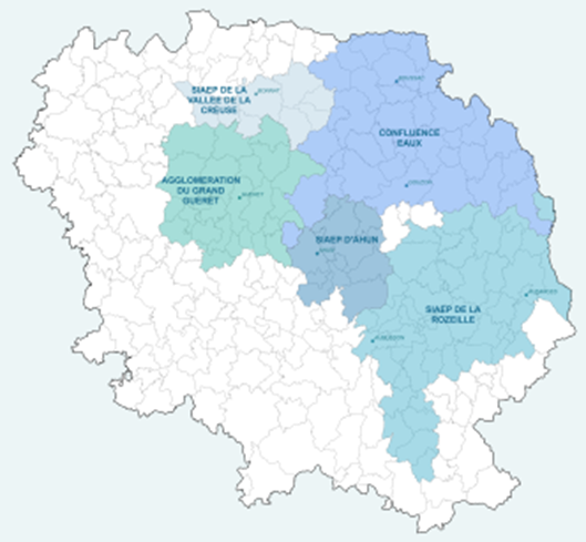 Carte de délimitation de l'instance Creusoise mobilisée.