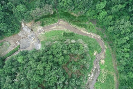 Barrage du Chat Cros, vue du ciel (Creuse)