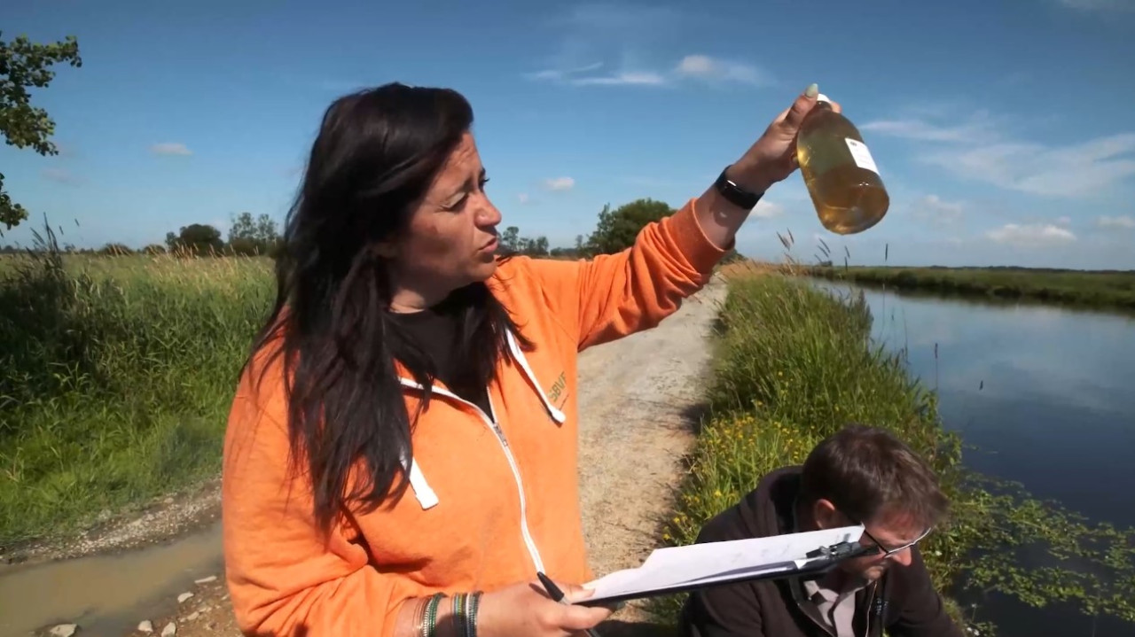 Prélèvements de l'eau dans les canaux de marais de la Brière pour le suivi et l'évaluation des marais rétro-littoraux