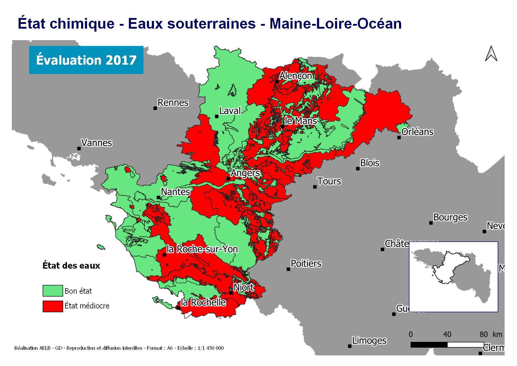 Évaluation 2017 de l'état chimique des eaux souterraines - Maine Loire-Océan
