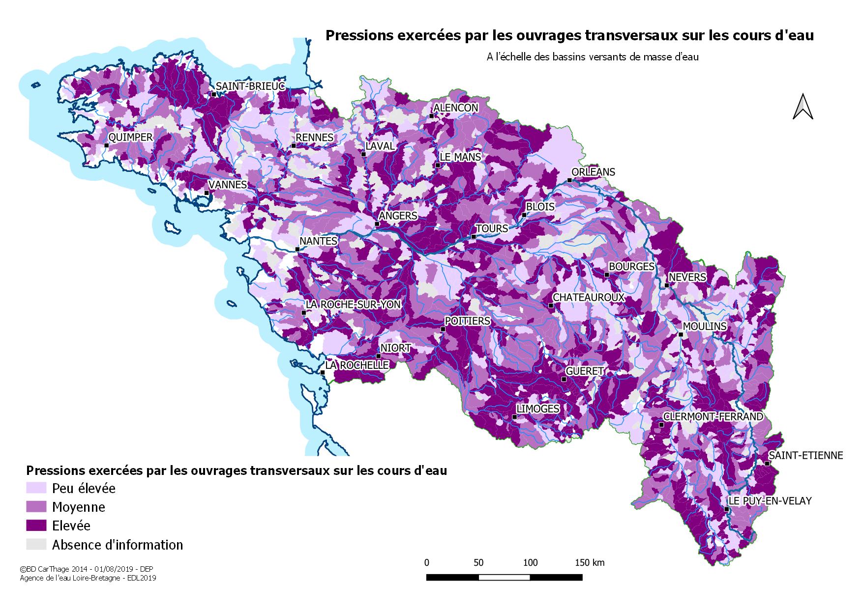 Pressions exercées par les ouvrages transversaux sur les cours d'eau